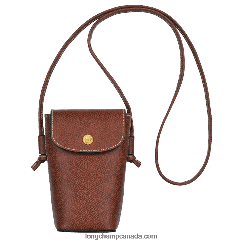 Longchamp Epure Phone case with leather lace VJ2H4708 Brown