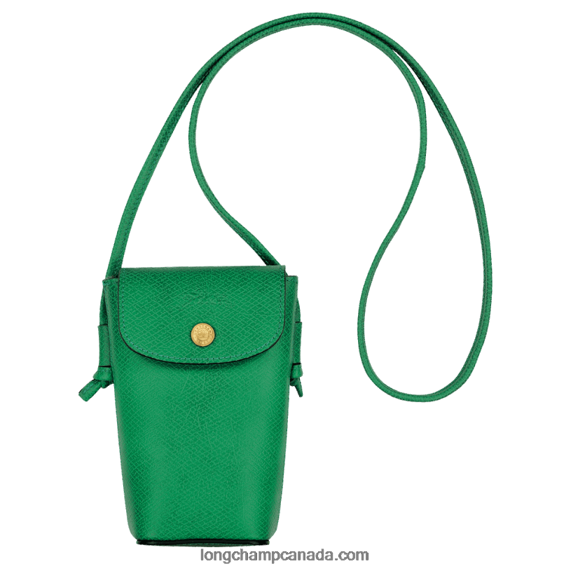 Longchamp Epure Phone case with leather lace VJ2H4709 Green