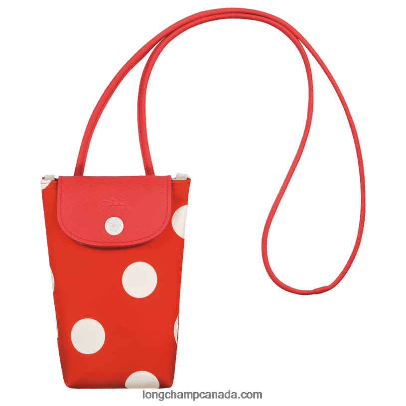 Longchamp Le Pliage Collection Phone case with leather lace VJ2H4676 Orange