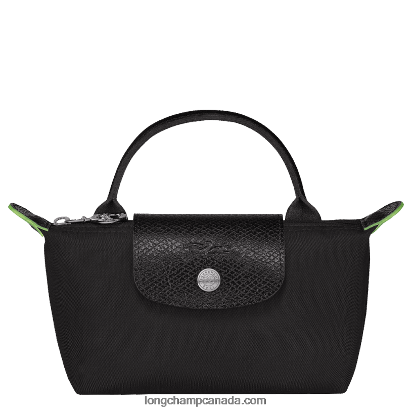 Longchamp Le Pliage Green Pouch with handle VJ2H4669 Black