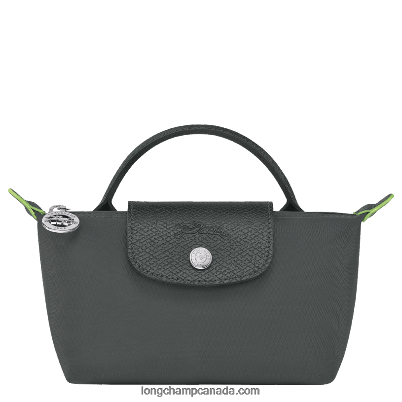 Longchamp Le Pliage Green Pouch with handle VJ2H4672 Graphite