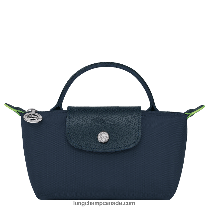 Longchamp Le Pliage Green Pouch with handle VJ2H4673 Navy