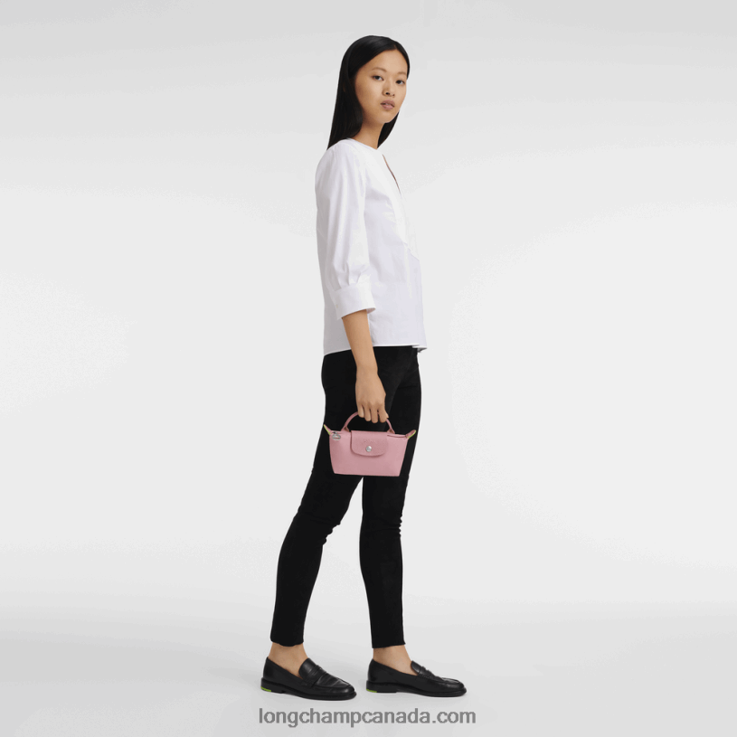 Longchamp Le Pliage Green Pouch with handle VJ2H4675 Petal Pink