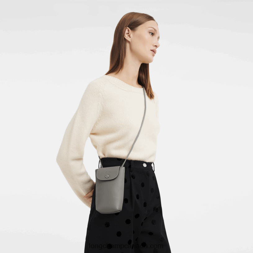 Longchamp Le Pliage Xtra Phone case with leather lace VJ2H4721 Turtledove