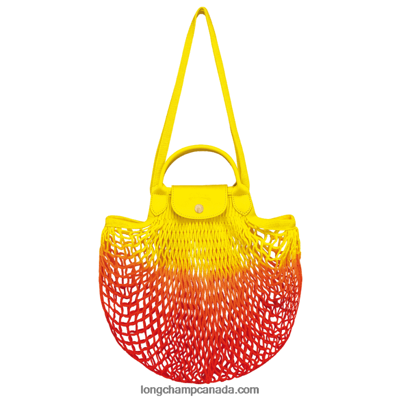 Longchamp Le Pliage Filet Mesh bag L VJ2H48 Yellow/Orange