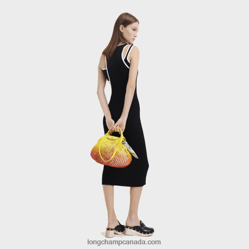 Longchamp Le Pliage Filet Mesh bag L VJ2H48 Yellow/Orange