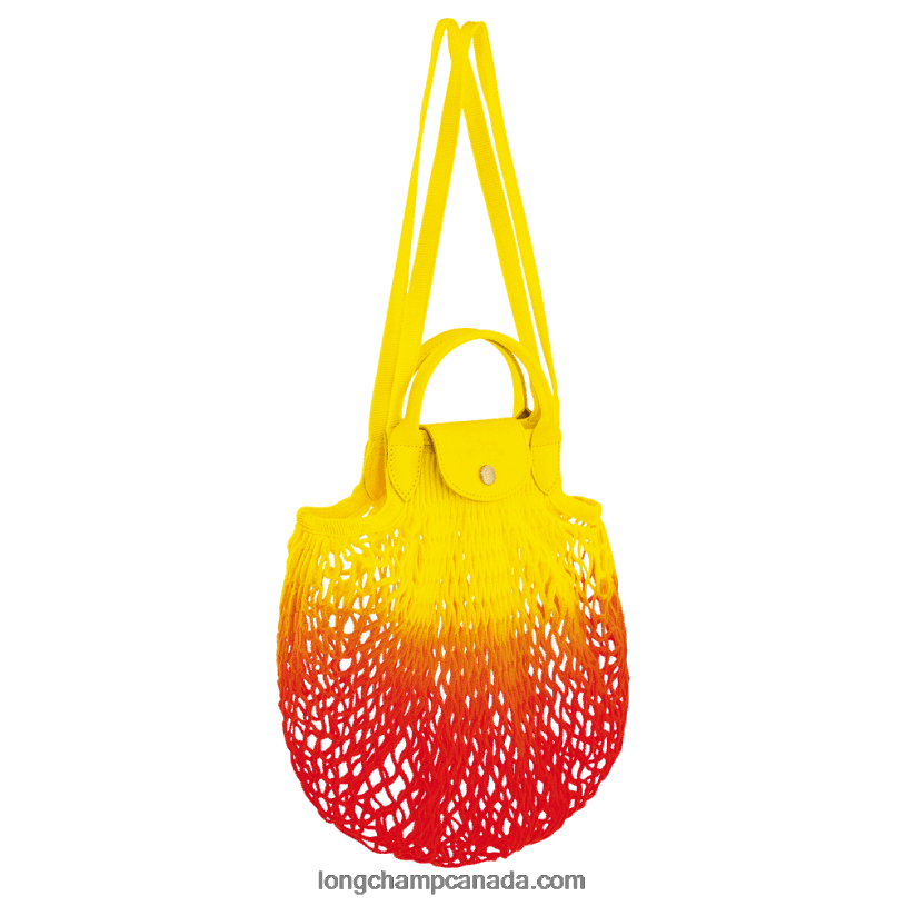 Longchamp Le Pliage Filet Mesh bag L VJ2H48 Yellow/Orange