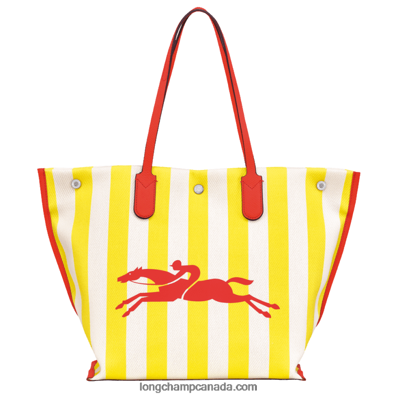 Longchamp Roseau Essential Tote bag L VJ2H4364 Yellow/White