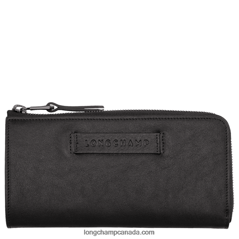 Longchamp 3D Wallet with zip around VJ2H4620 Black