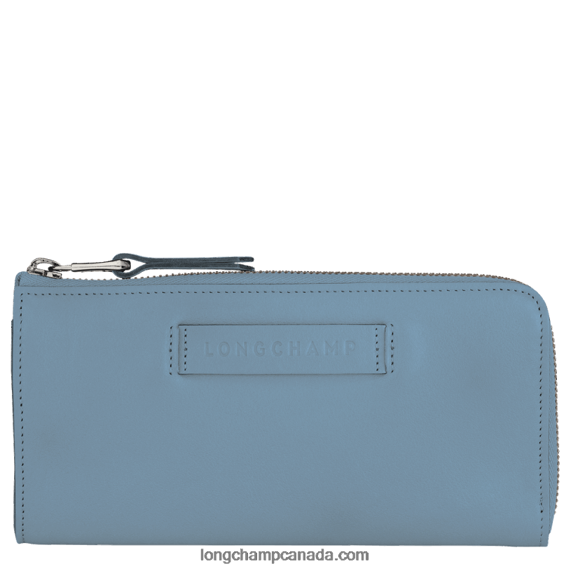 Longchamp 3D Wallet with zip around VJ2H4622 Slate