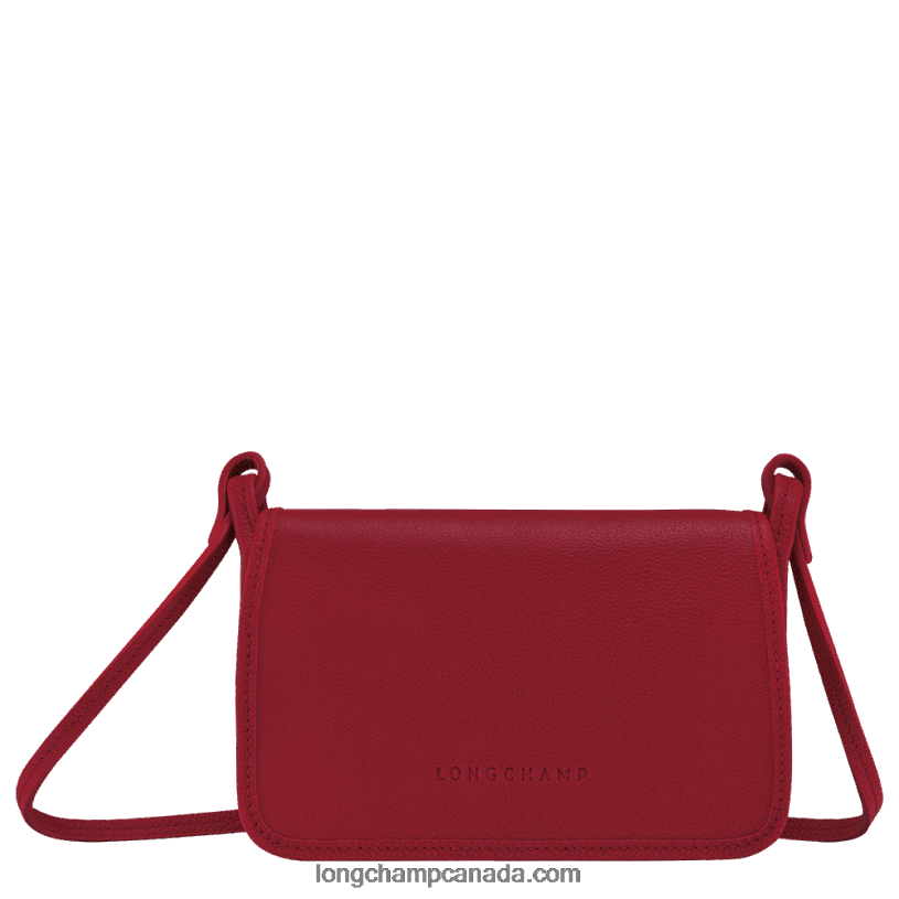 Longchamp Le Foulonne Wallet on chain VJ2H4330 Red